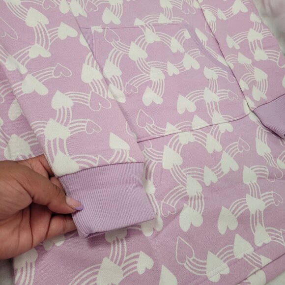 Spotted Zebra Girls Hooded Sweatshirt Dress Smile Often Stitched Purple Size XL - Picture 7 of 12